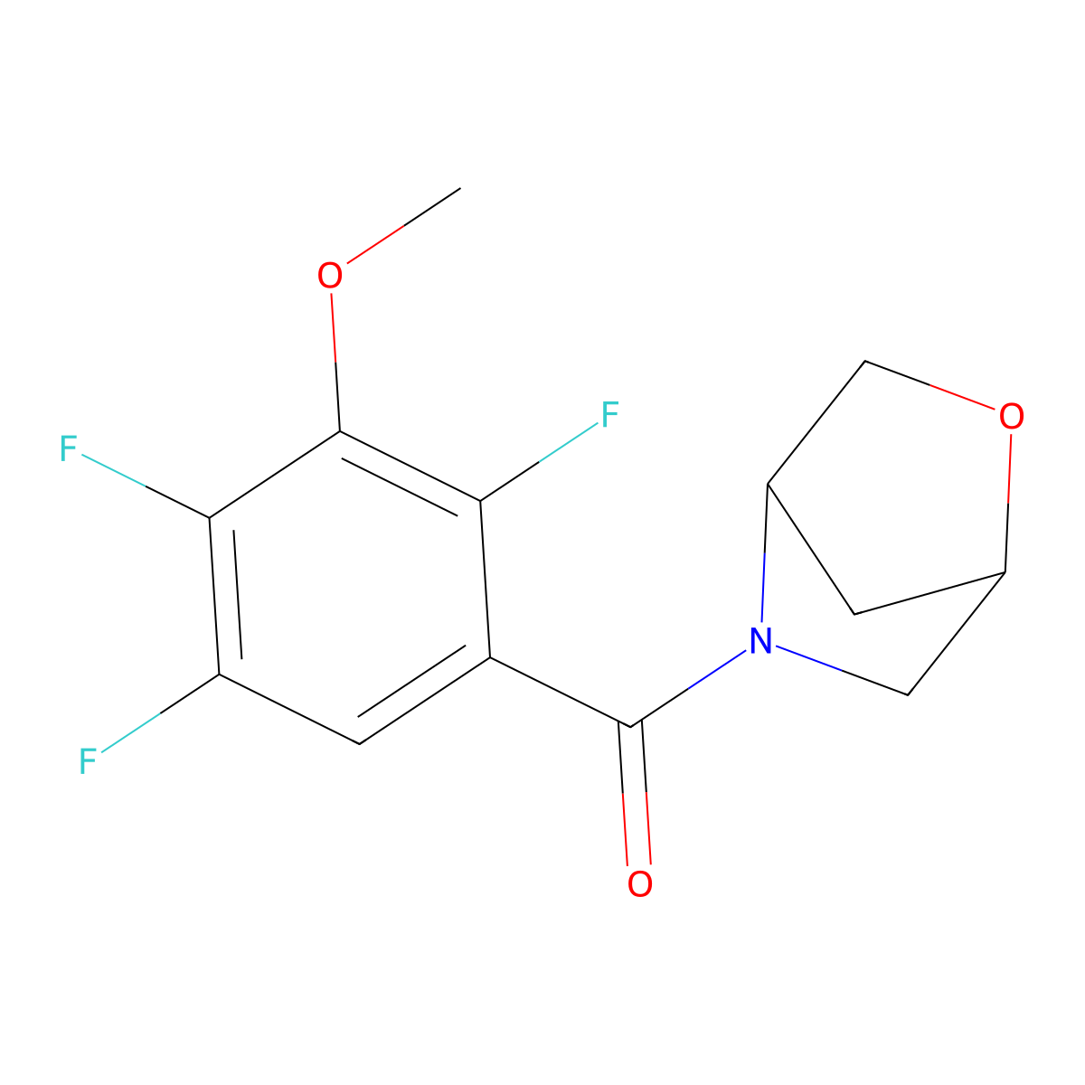 2-Oxa-5-azabicyclo[2.2.1]heptan-5-yl(2,4,5-trifluoro-3-methoxyphenyl)methanone molecular structure, CAS 2034305-62-7