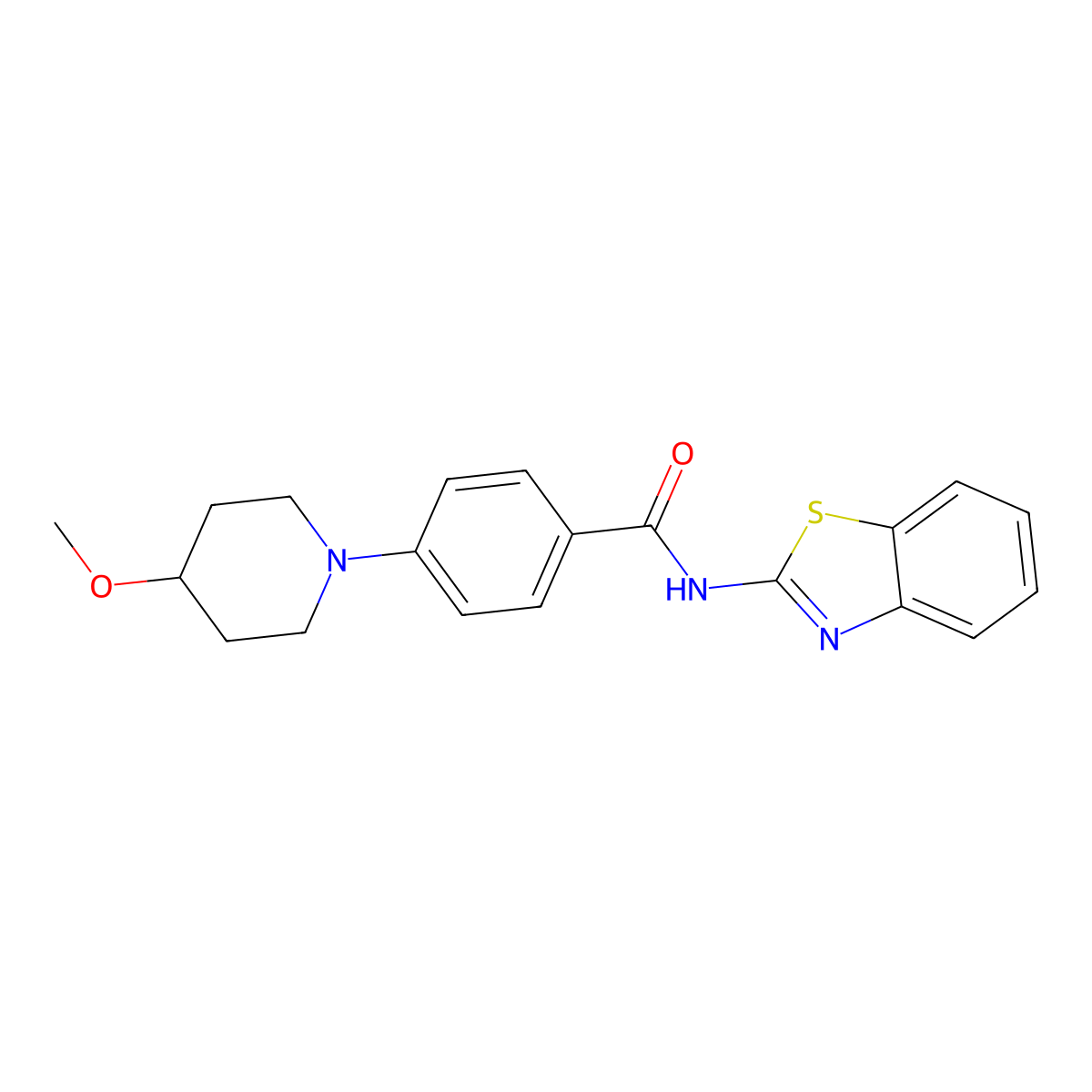 N-(benzo[d]thiazol-2-yl)-4-(4-methoxypiperidin-1-yl)benzamide molecular structure, CAS 2034305-88-7