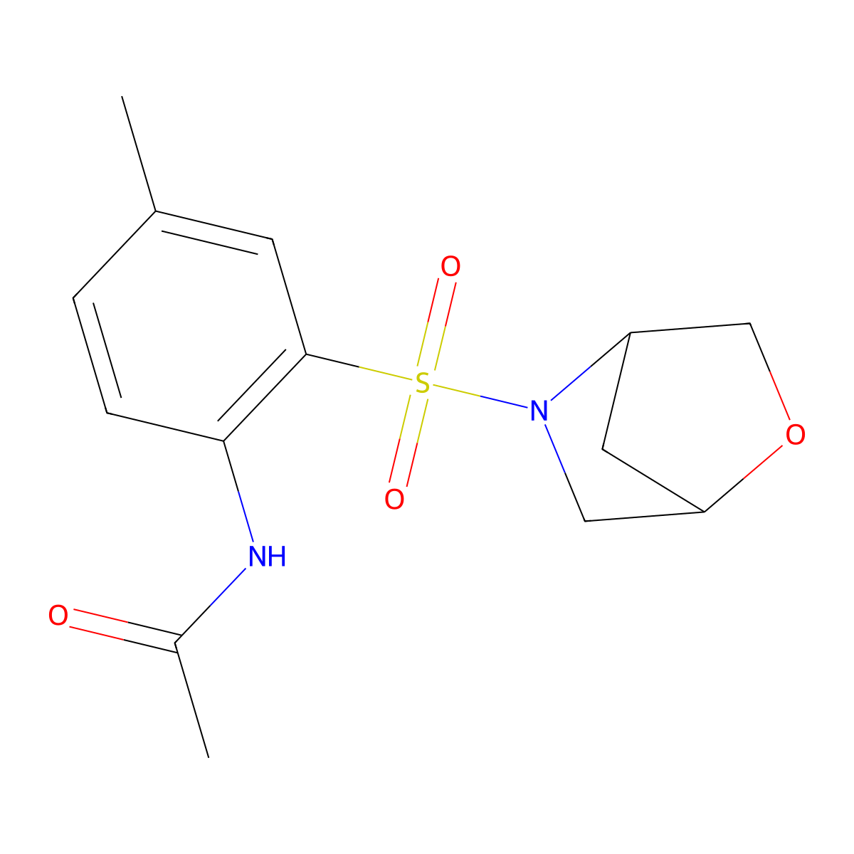 N-(2-(2-oxa-5-azabicyclo[2.2.1]heptan-5-ylsulfonyl)-4-methylphenyl)acetamide molecular structure, CAS 2034306-01-7