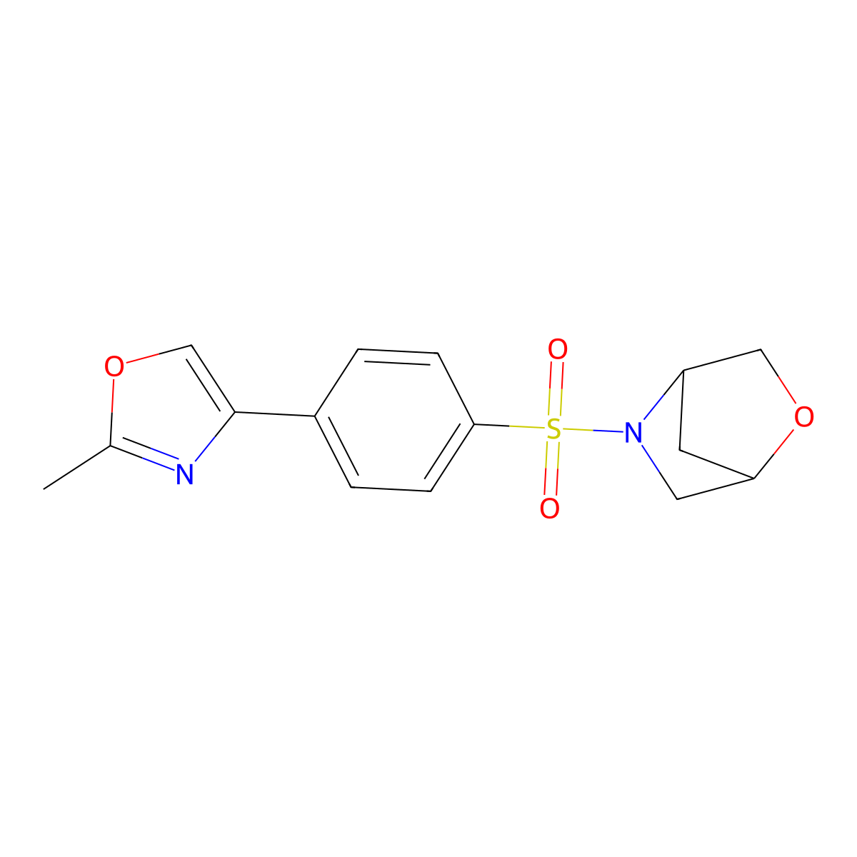 5-((4-(2-Methyloxazol-4-yl)phenyl)sulfonyl)-2-oxa-5-azabicyclo[2.2.1]heptane molecular structure, CAS 2034306-06-2