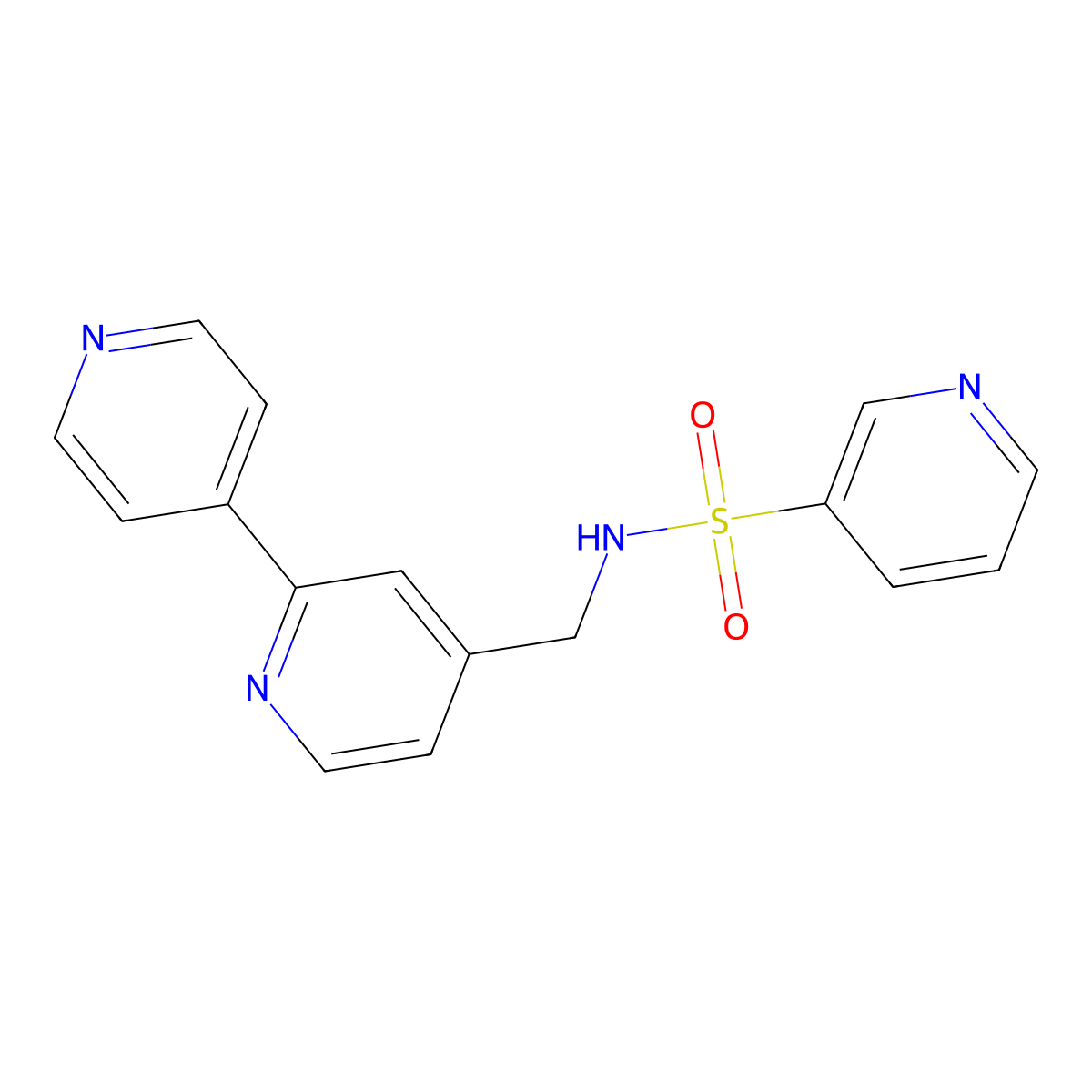 N-({[2,4'-bipyridine]-4-yl}methyl)pyridine-3-sulfonamide molecular structure, CAS 2034306-07-3