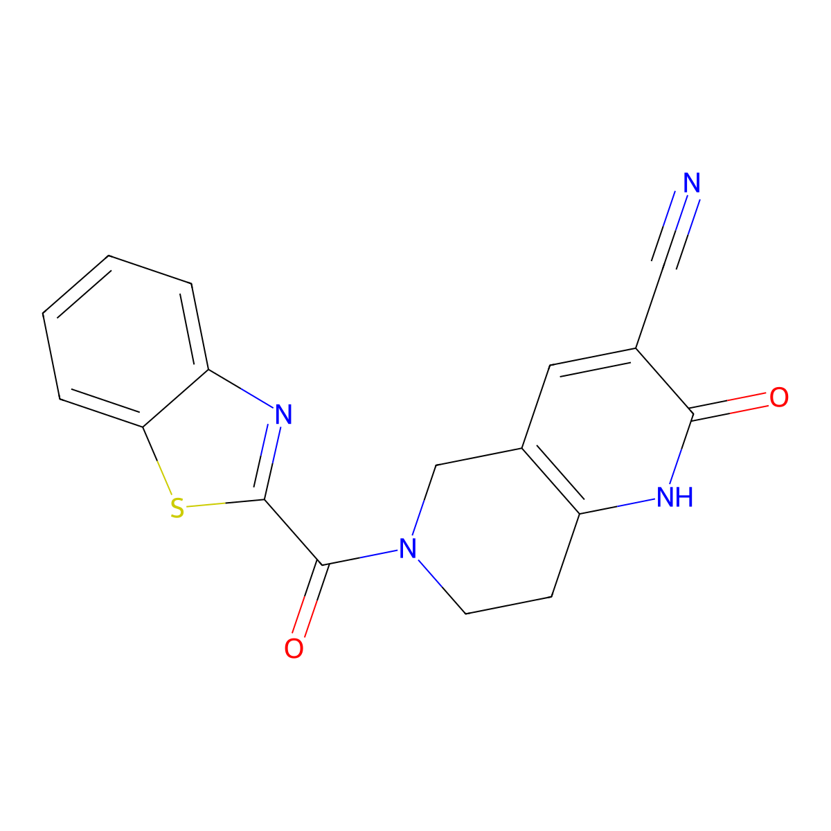 6-(Benzo[d]thiazole-2-carbonyl)-2-oxo-1,2,5,6,7,8-hexahydro-1,6-naphthyridine-3-carbonitrile molecular structure, CAS 2034306-15-3