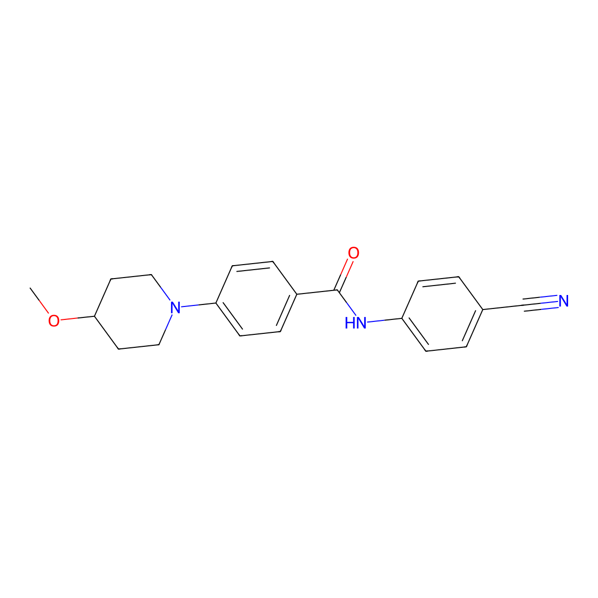 N-(4-cyanophenyl)-4-(4-methoxypiperidin-1-yl)benzamide molecular structure, CAS 2034306-19-7