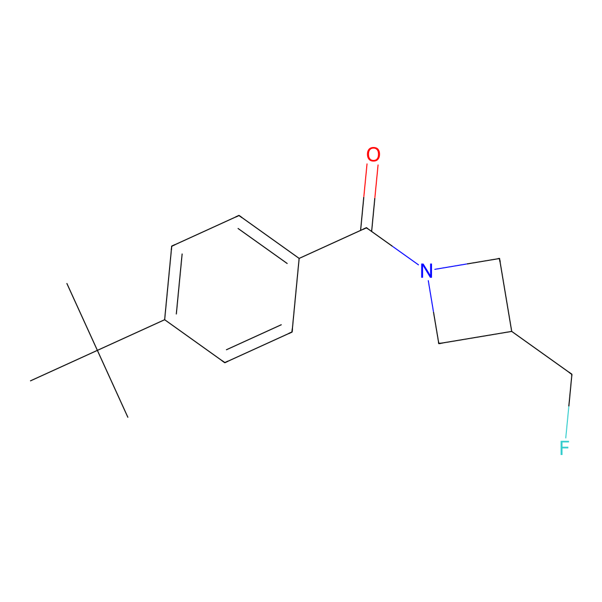 (4-(Tert-butyl)phenyl)(3-(fluoromethyl)azetidin-1-yl)methanone molecular structure, CAS 2034306-55-1