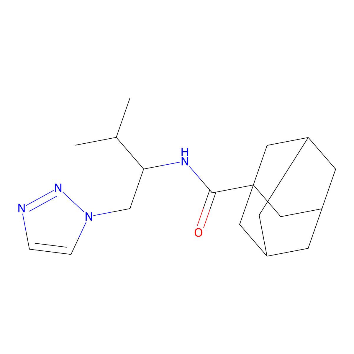 N-[3-methyl-1-(1H-1,2,3-triazol-1-yl)butan-2-yl]adamantane-1-carboxamide molecular structure, CAS 2034306-67-5