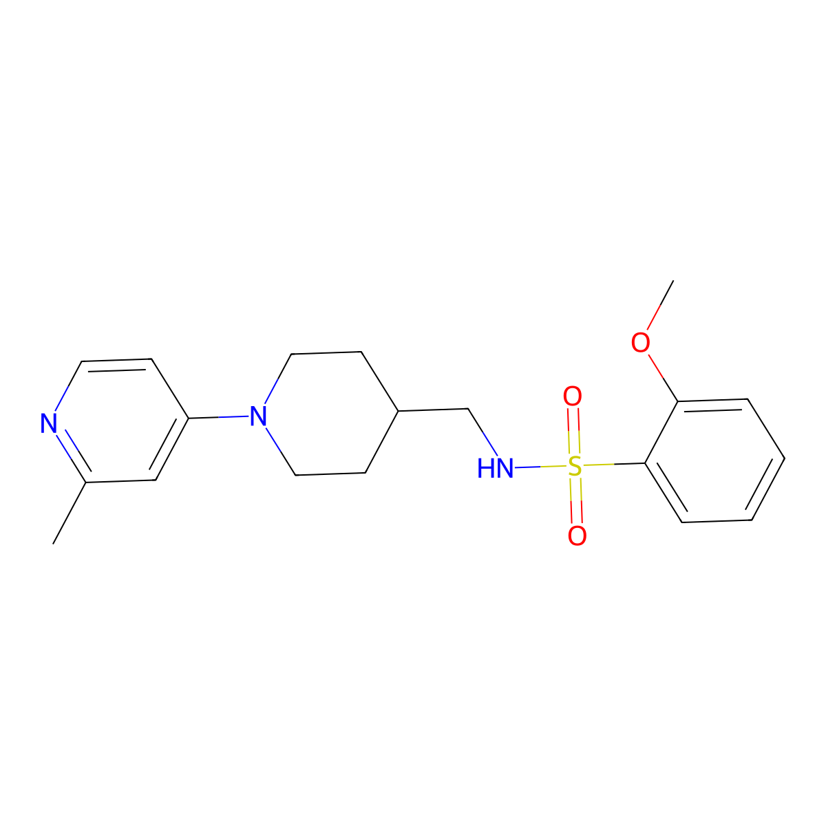 2-methoxy-N-((1-(2-methylpyridin-4-yl)piperidin-4-yl)methyl)benzenesulfonamide molecular structure, CAS 2034306-68-6