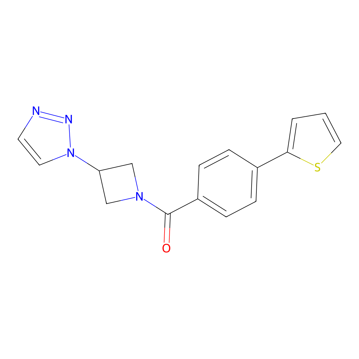 (3-(1H-1,2,3-triazol-1-yl)azetidin-1-yl)(4-(thiophen-2-yl)phenyl)methanone molecular structure, CAS 2034306-69-7