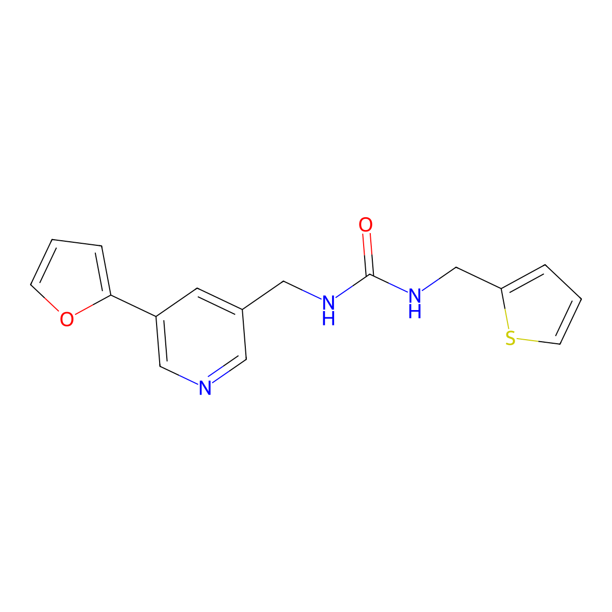 1-((5-(Furan-2-yl)pyridin-3-yl)methyl)-3-(thiophen-2-ylmethyl)urea molecular structure, CAS 2034306-81-3