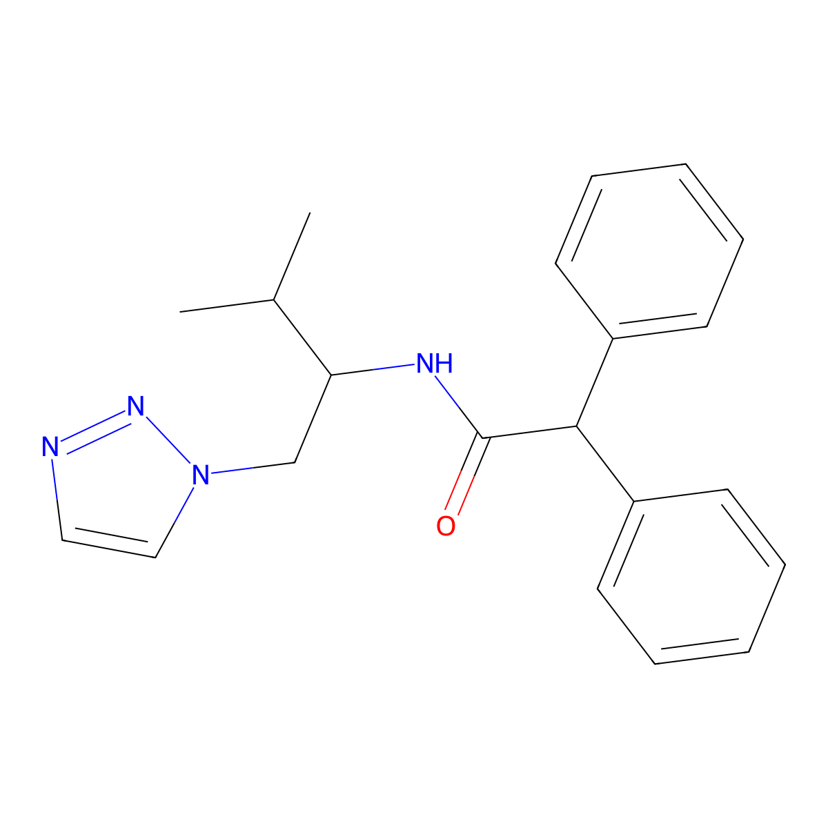 N-[3-methyl-1-(1H-1,2,3-triazol-1-yl)butan-2-yl]-2,2-diphenylacetamide molecular structure, CAS 2034306-82-4