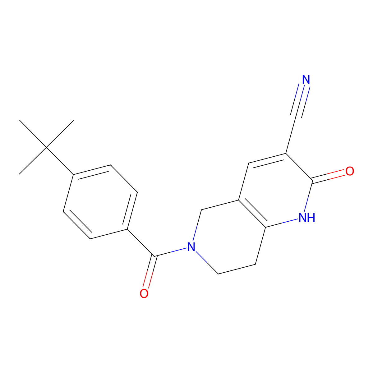 6-(4-(Tert-butyl)benzoyl)-2-oxo-1,2,5,6,7,8-hexahydro-1,6-naphthyridine-3-carbonitrile molecular structure, CAS 2034306-97-1