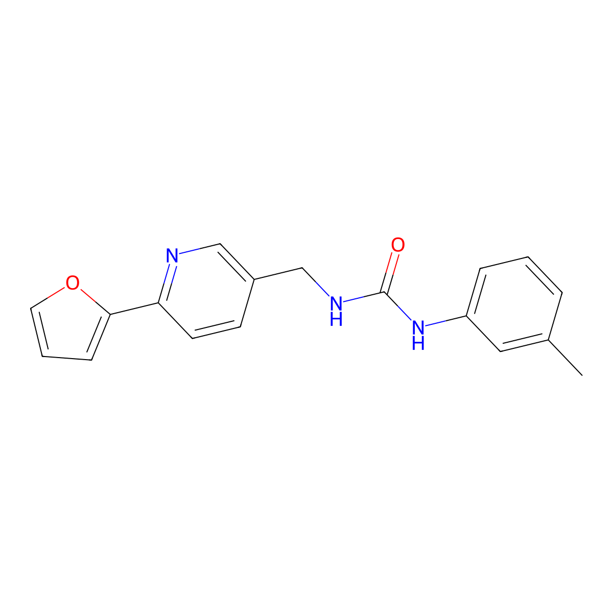 1-((6-(Furan-2-yl)pyridin-3-yl)methyl)-3-(m-tolyl)urea molecular structure, CAS 2034307-00-9
