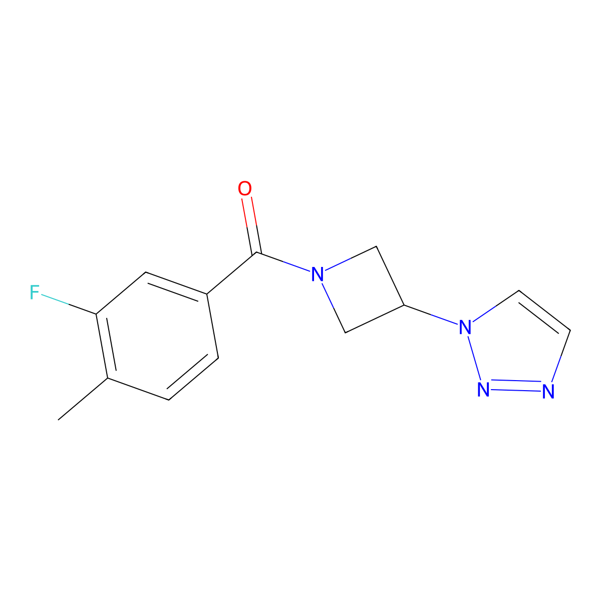 (3-(1H-1,2,3-triazol-1-yl)azetidin-1-yl)(3-fluoro-4-methylphenyl)methanone molecular structure, CAS 2034307-03-2