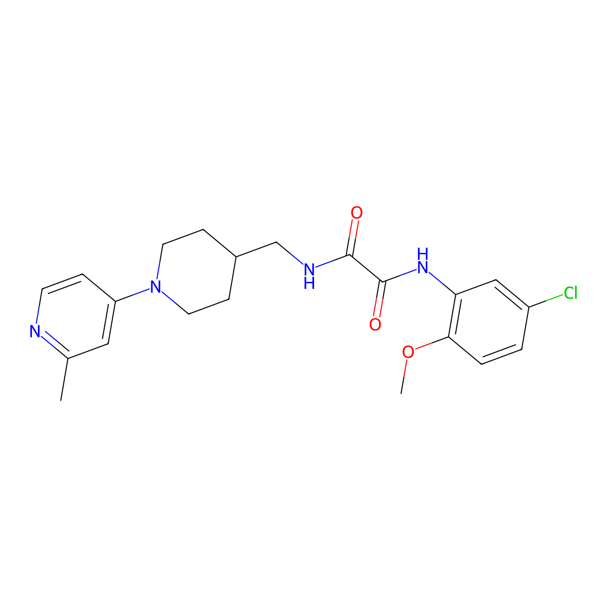 N1-(5-chloro-2-methoxyphenyl)-N2-((1-(2-methylpyridin-4-yl)piperidin-4-yl)methyl)oxalamide molecular structure, CAS 2034307-29-2