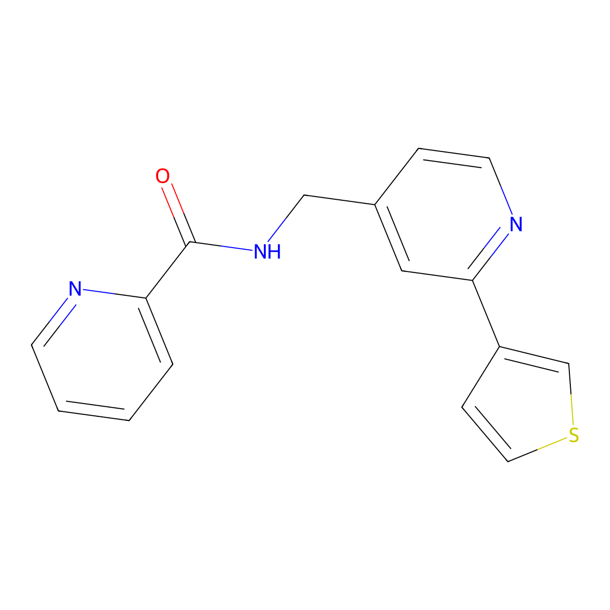 N-((2-(thiophen-3-yl)pyridin-4-yl)methyl)picolinamide molecular structure, CAS 2034307-37-2