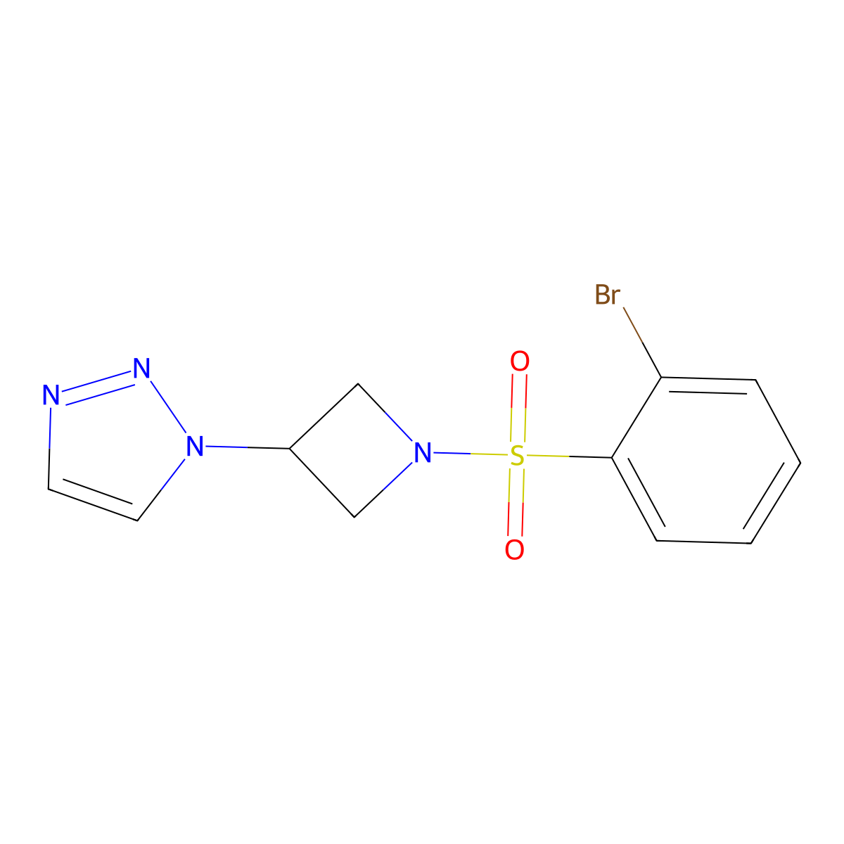1-(1-((2-bromophenyl)sulfonyl)azetidin-3-yl)-1H-1,2,3-triazole molecular structure, CAS 2034307-46-3