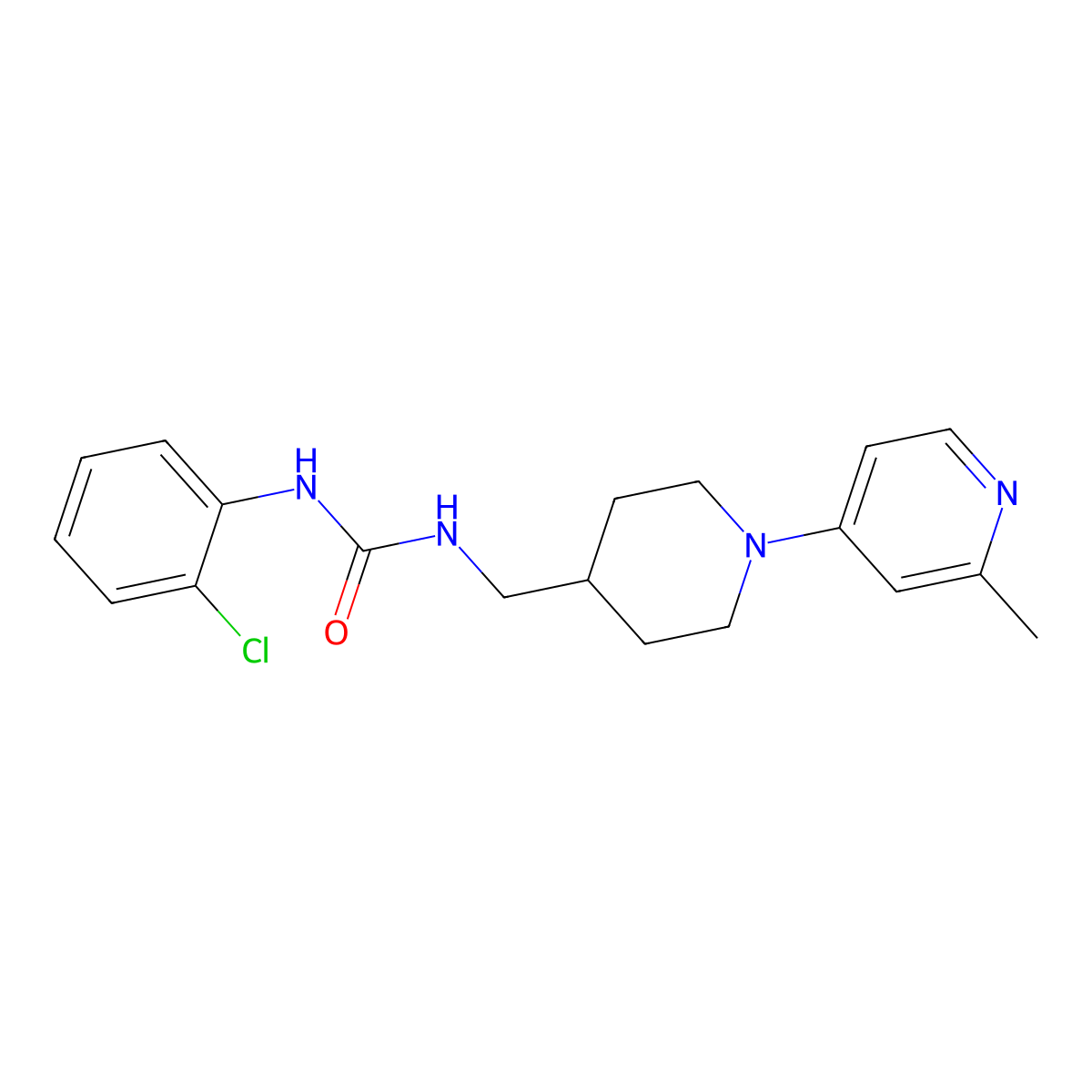 1-(2-Chlorophenyl)-3-((1-(2-methylpyridin-4-yl)piperidin-4-yl)methyl)urea molecular structure, CAS 2034307-48-5