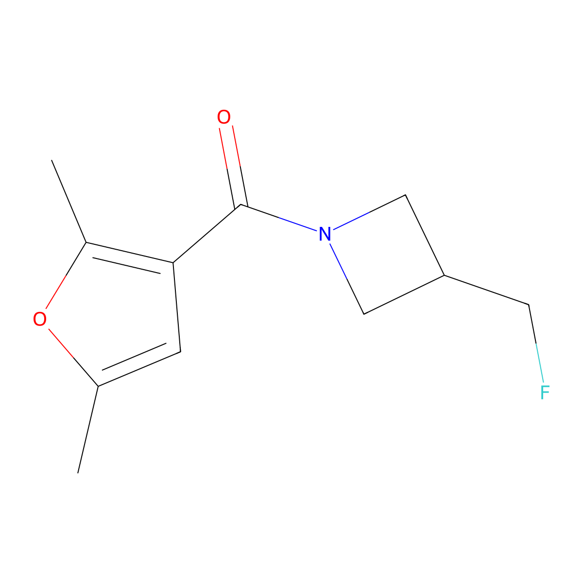 1-(2,5-Dimethylfuran-3-carbonyl)-3-(fluoromethyl)azetidine molecular structure, CAS 2034307-51-0