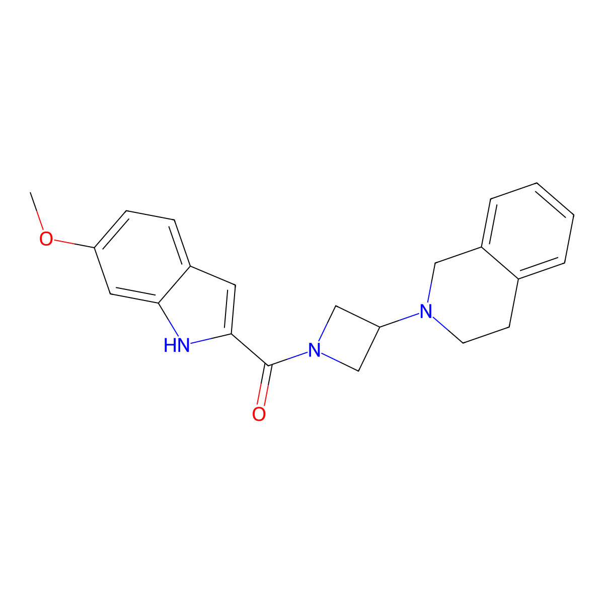 (3-(3,4-dihydroisoquinolin-2(1H)-yl)azetidin-1-yl)(6-methoxy-1H-indol-2-yl)methanone molecular structure, CAS 2034307-56-5