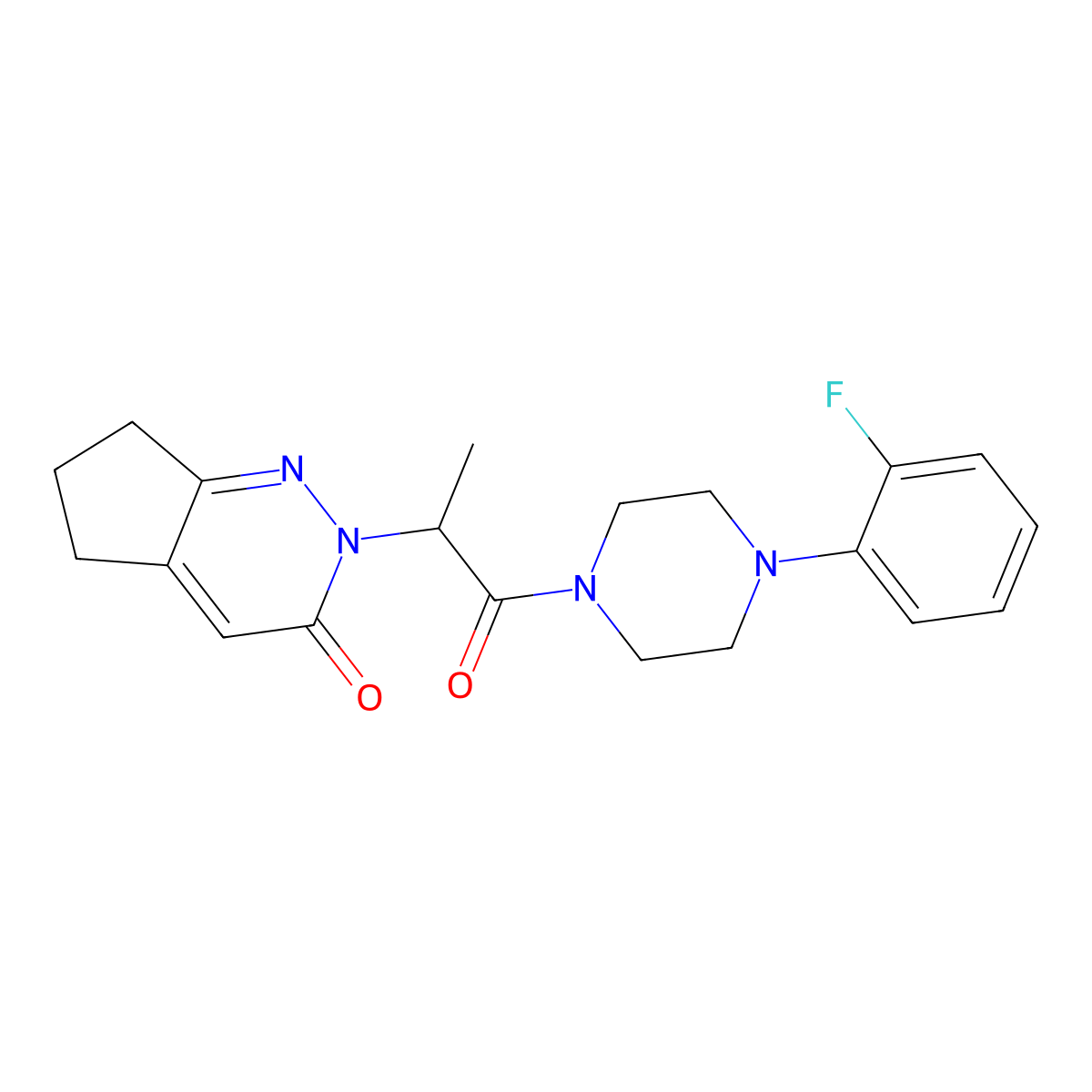 2-(1-(4-(2-fluorophenyl)piperazin-1-yl)-1-oxopropan-2-yl)-6,7-dihydro-2H-cyclopenta[c]pyridazin-3(5H)-one molecular structure, CAS 2034307-60-1