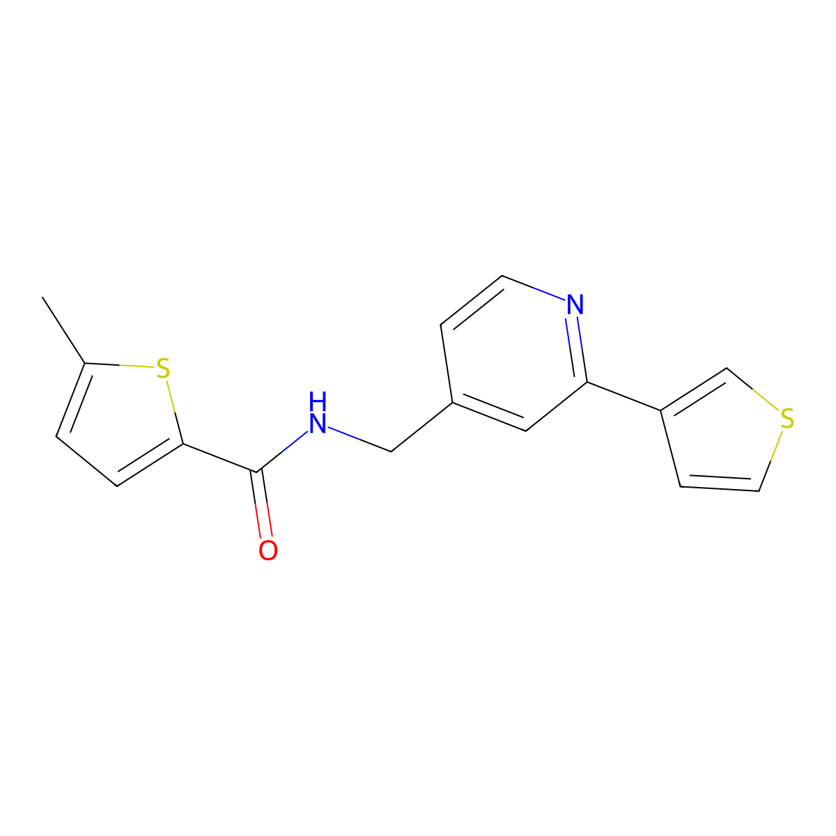 5-methyl-N-{[2-(thiophen-3-yl)pyridin-4-yl]methyl}thiophene-2-carboxamide molecular structure, CAS 2034307-68-9