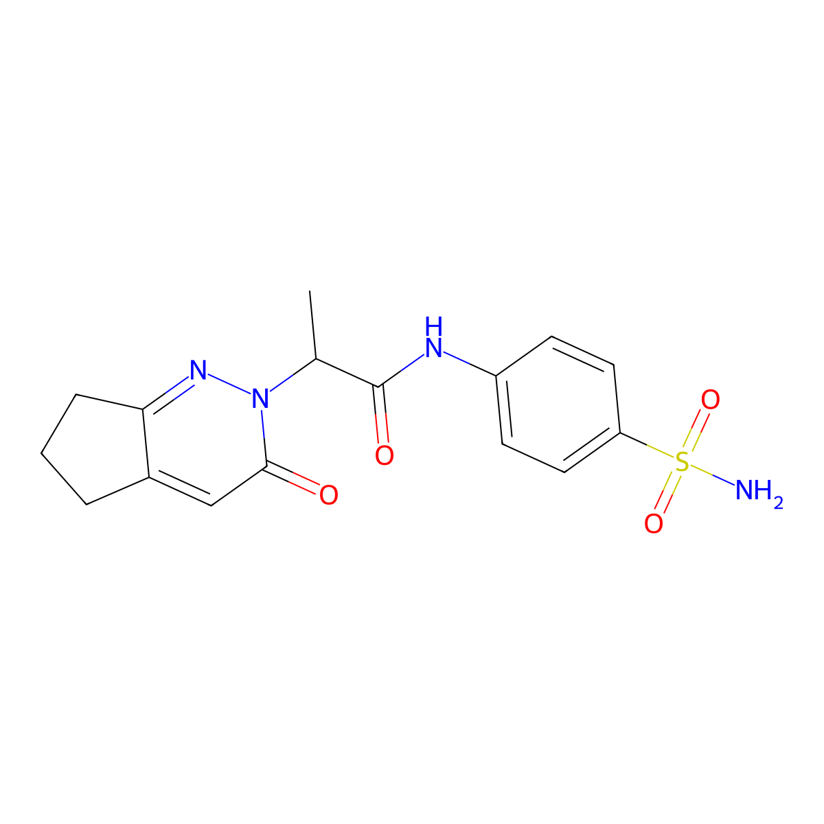 2-(3-oxo-3,5,6,7-tetrahydro-2H-cyclopenta[c]pyridazin-2-yl)-N-(4-sulfamoylphenyl)propanamide molecular structure, CAS 2034307-69-0