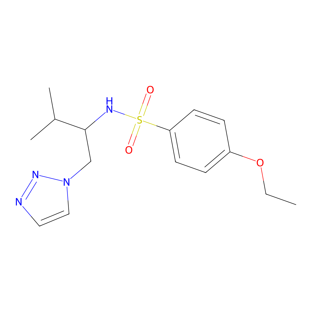4-ethoxy-N-(3-methyl-1-(1H-1,2,3-triazol-1-yl)butan-2-yl)benzenesulfonamide molecular structure, CAS 2034307-70-3