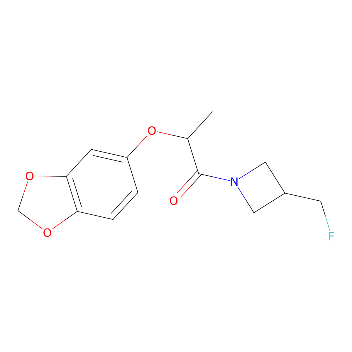 2-(Benzo[d][1,3]dioxol-5-yloxy)-1-(3-(fluoromethyl)azetidin-1-yl)propan-1-one molecular structure, CAS 2034307-73-6