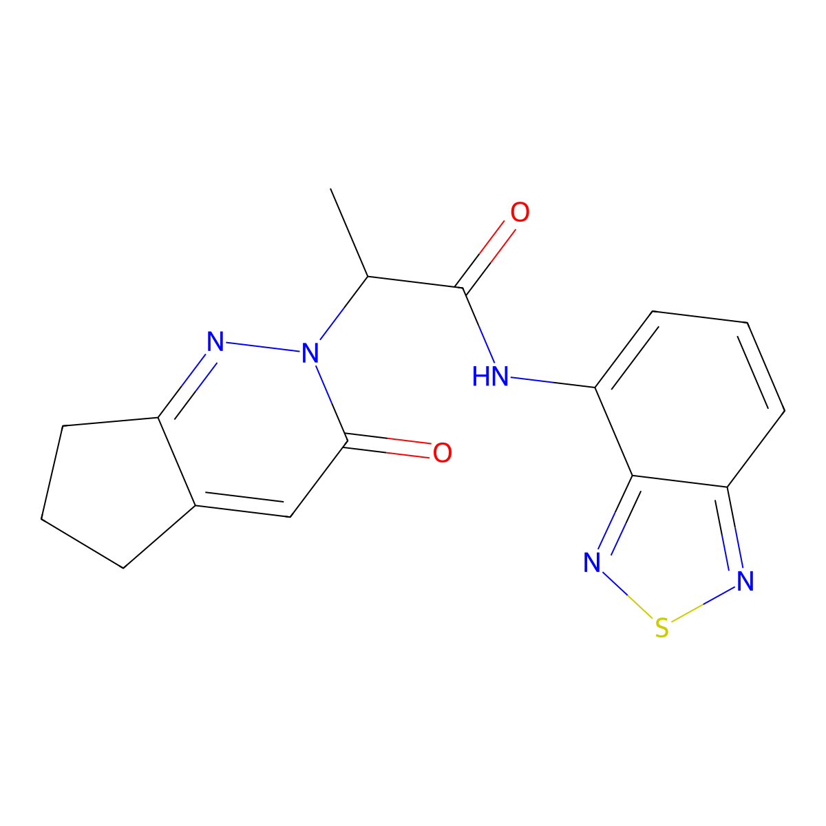 N-(benzo[c][1,2,5]thiadiazol-4-yl)-2-(3-oxo-3,5,6,7-tetrahydro-2H-cyclopenta[c]pyridazin-2-yl)propanamide molecular structure, CAS 2034307-78-1