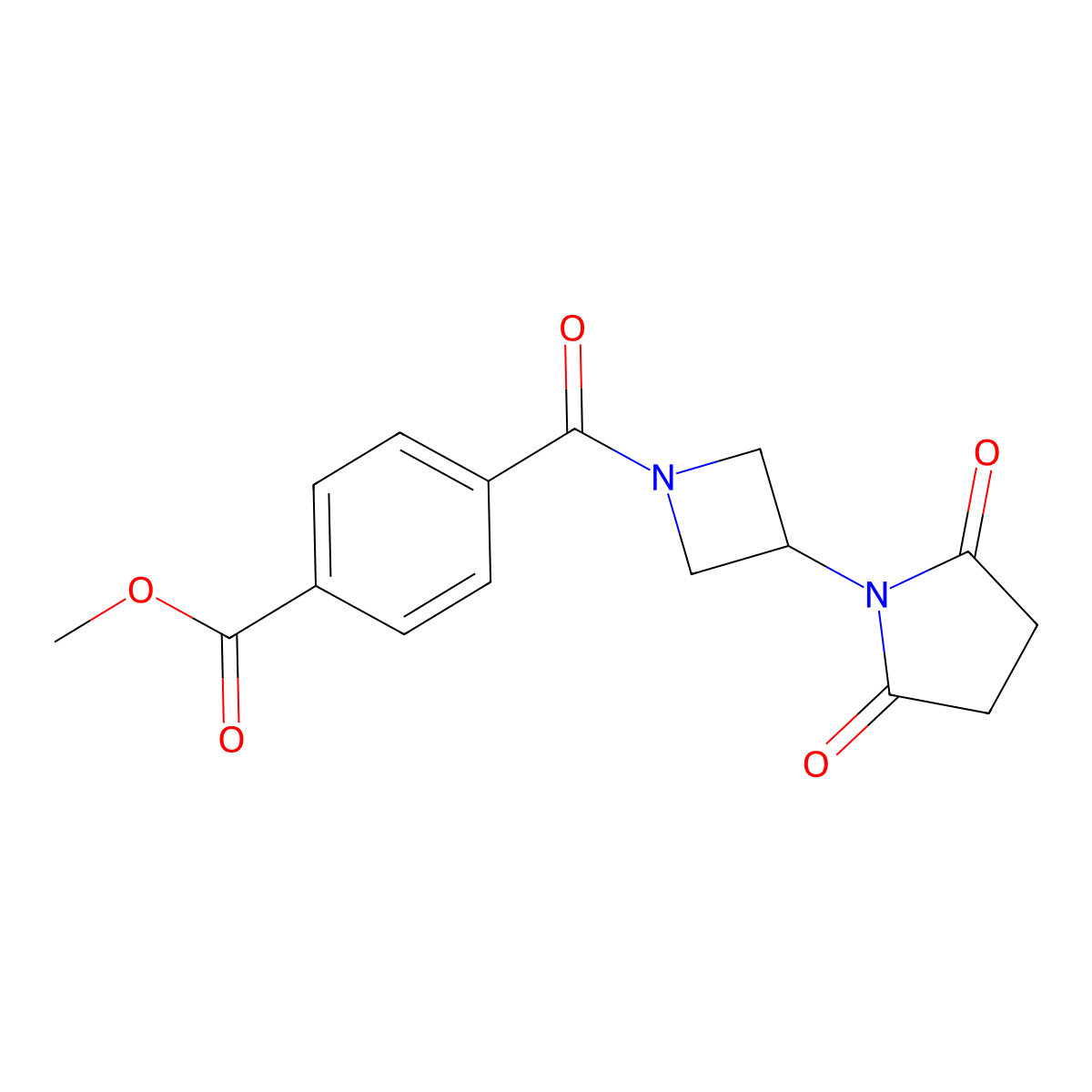 Methyl 4-[3-(2,5-dioxopyrrolidin-1-yl)azetidine-1-carbonyl]benzoate molecular structure, CAS 2034307-79-2
