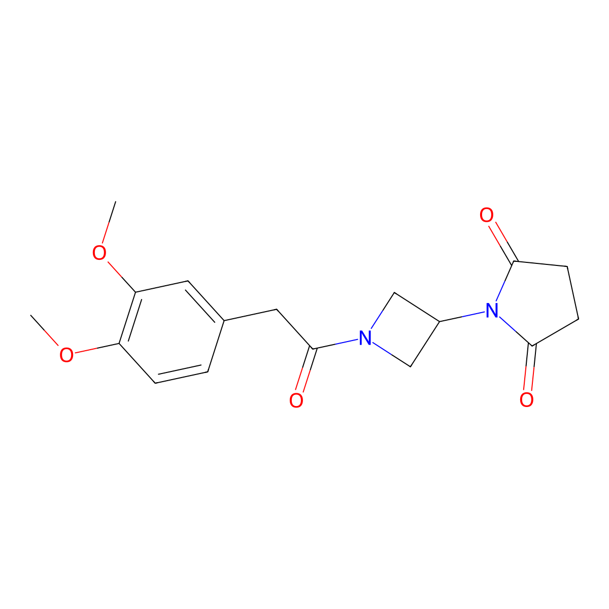 1-{1-[2-(3,4-Dimethoxyphenyl)acetyl]azetidin-3-yl}pyrrolidine-2,5-dione molecular structure, CAS 2034307-91-8