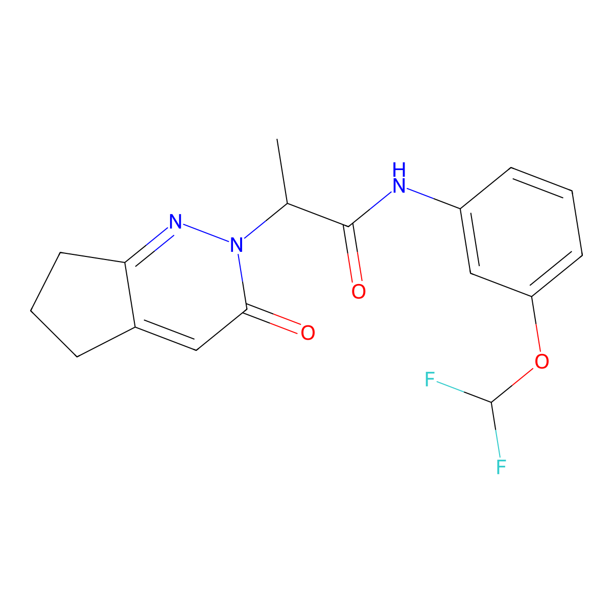 N-(3-(difluoromethoxy)phenyl)-2-(3-oxo-3,5,6,7-tetrahydro-2H-cyclopenta[c]pyridazin-2-yl)propanamide molecular structure, CAS 2034307-92-9