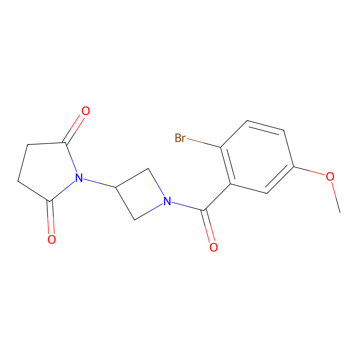 1-[1-(2-Bromo-5-methoxybenzoyl)azetidin-3-yl]pyrrolidine-2,5-dione molecular structure, CAS 2034307-98-5