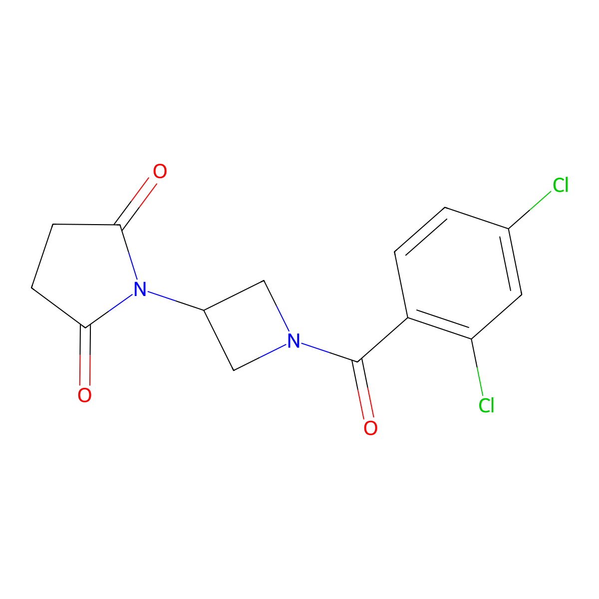 1-[1-(2,4-Dichlorobenzoyl)azetidin-3-yl]pyrrolidine-2,5-dione molecular structure, CAS 2034308-01-3