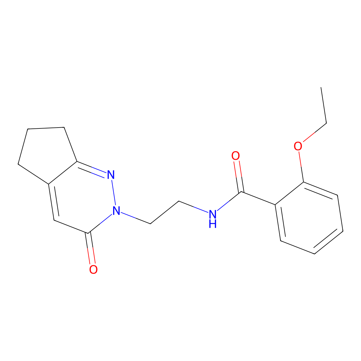 2-ethoxy-N-(2-(3-oxo-3,5,6,7-tetrahydro-2H-cyclopenta[c]pyridazin-2-yl)ethyl)benzamide molecular structure, CAS 2034308-02-4
