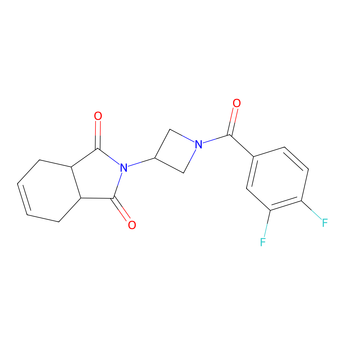 2-(1-(3,4-difluorobenzoyl)azetidin-3-yl)-3a,4,7,7a-tetrahydro-1H-isoindole-1,3(2H)-dione molecular structure, CAS 2034308-07-9