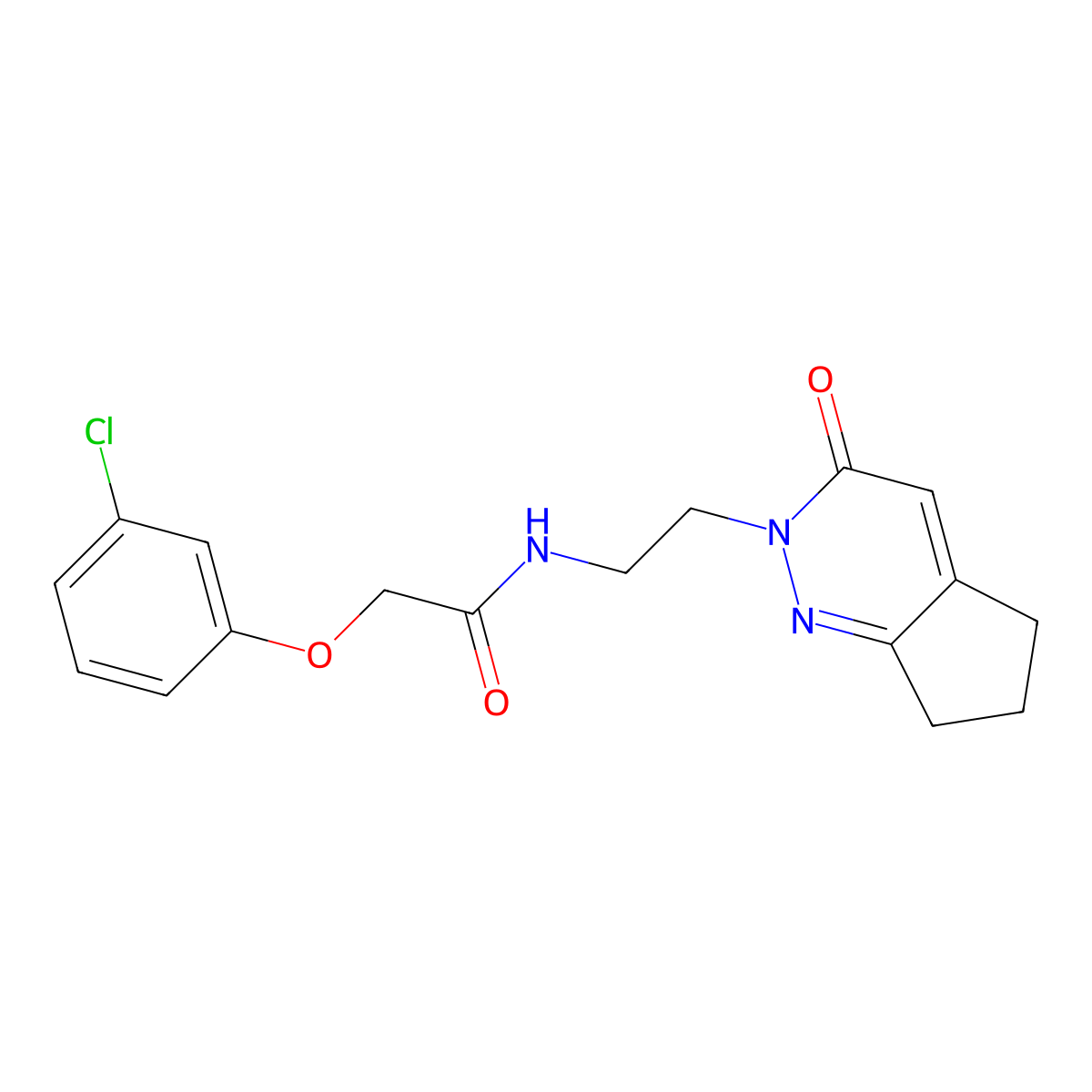 2-(3-chlorophenoxy)-N-(2-{3-oxo-2H,3H,5H,6H,7H-cyclopenta[c]pyridazin-2-yl}ethyl)acetamide molecular structure, CAS 2034308-08-0