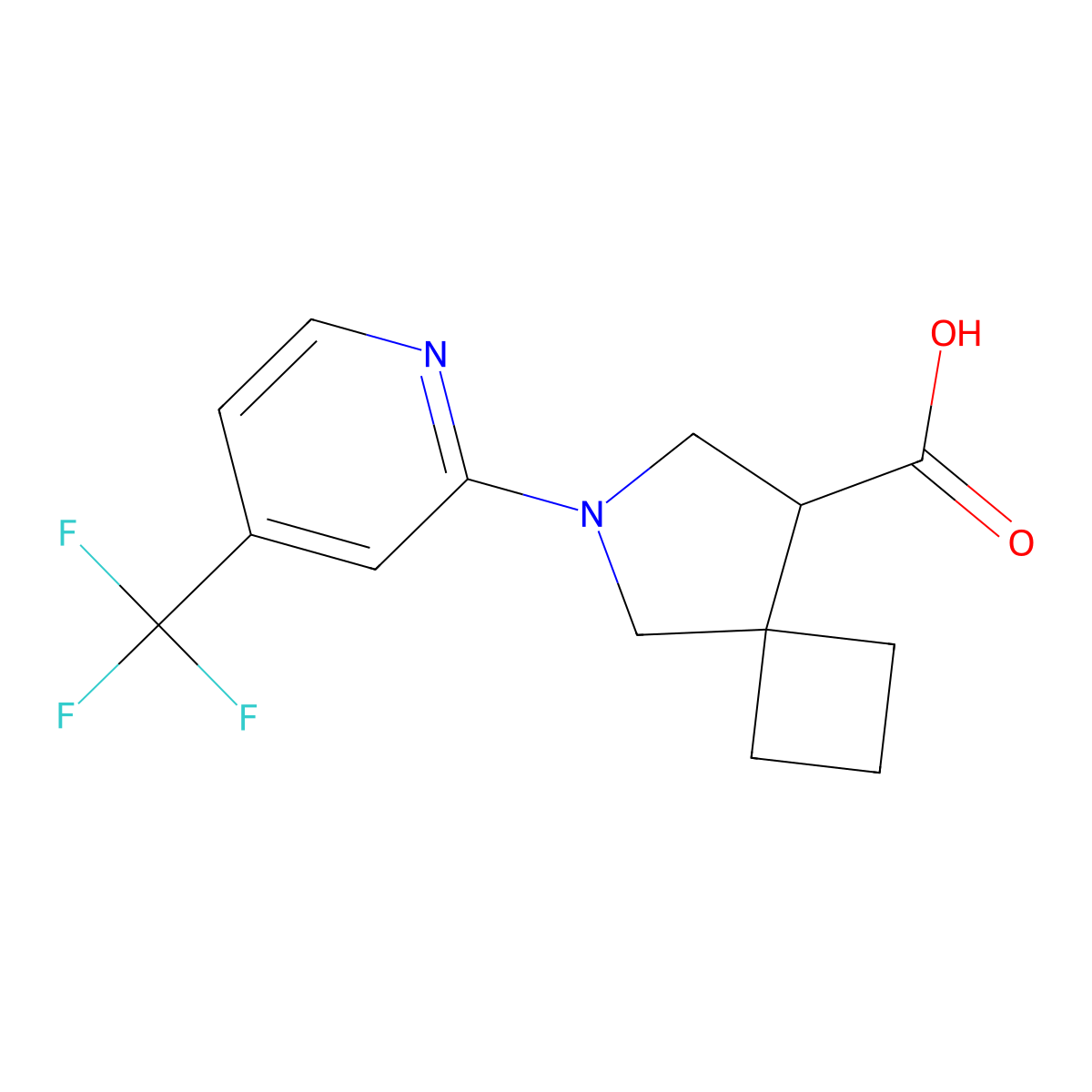 6-[4-(Trifluoromethyl)pyridin-2-yl]-6-azaspiro[3.4]octane-8-carboxylic acid molecular structure, CAS 2034308-81-9