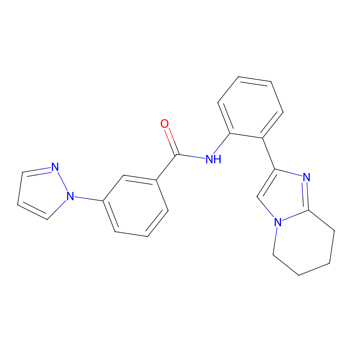 3-(1H-pyrazol-1-yl)-N-(2-(5,6,7,8-tetrahydroimidazo[1,2-a]pyridin-2-yl)phenyl)benzamide molecular structure, CAS 2034308-92-2