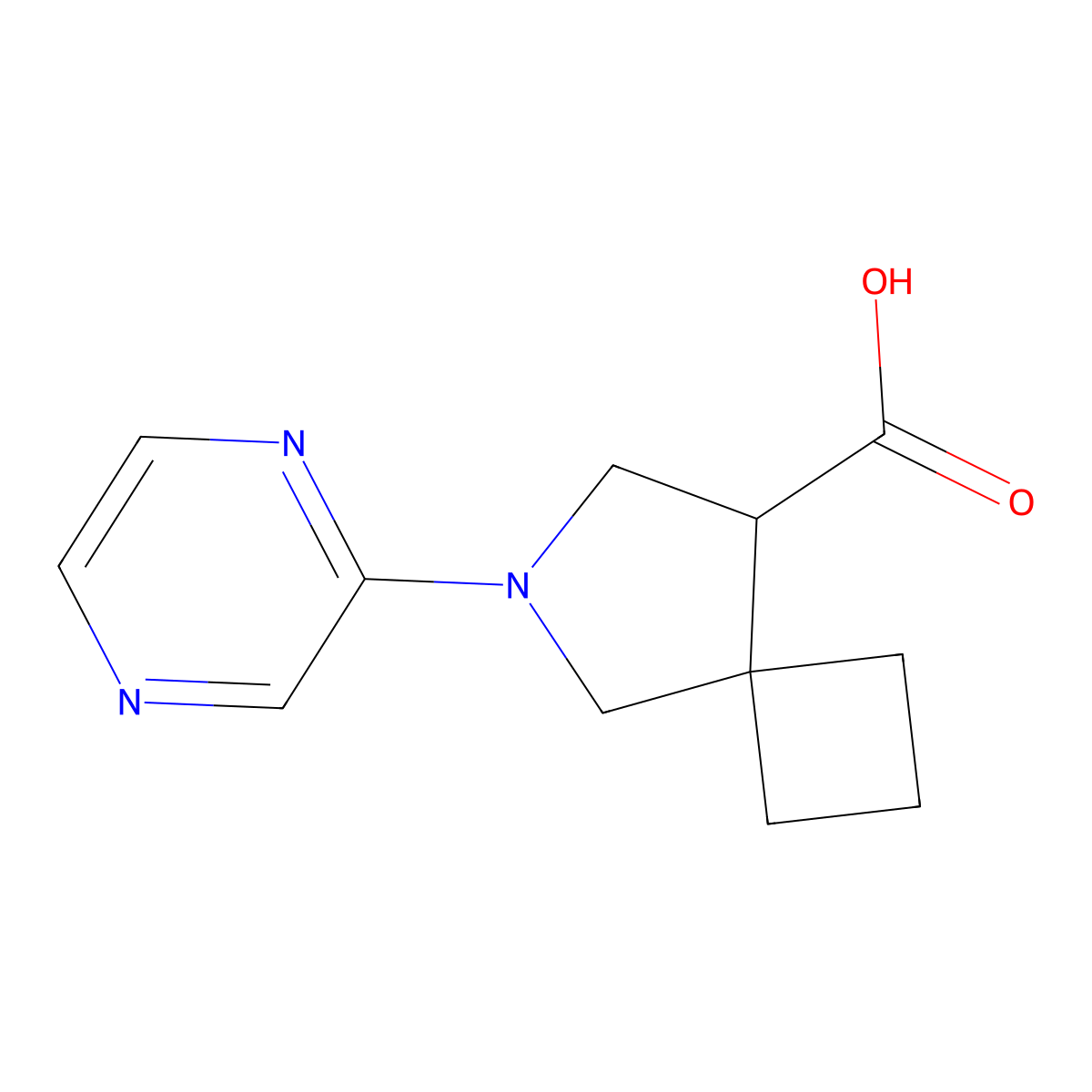6-(Pyrazin-2-yl)-6-azaspiro[3.4]octane-8-carboxylic acid molecular structure, CAS 2034308-93-3