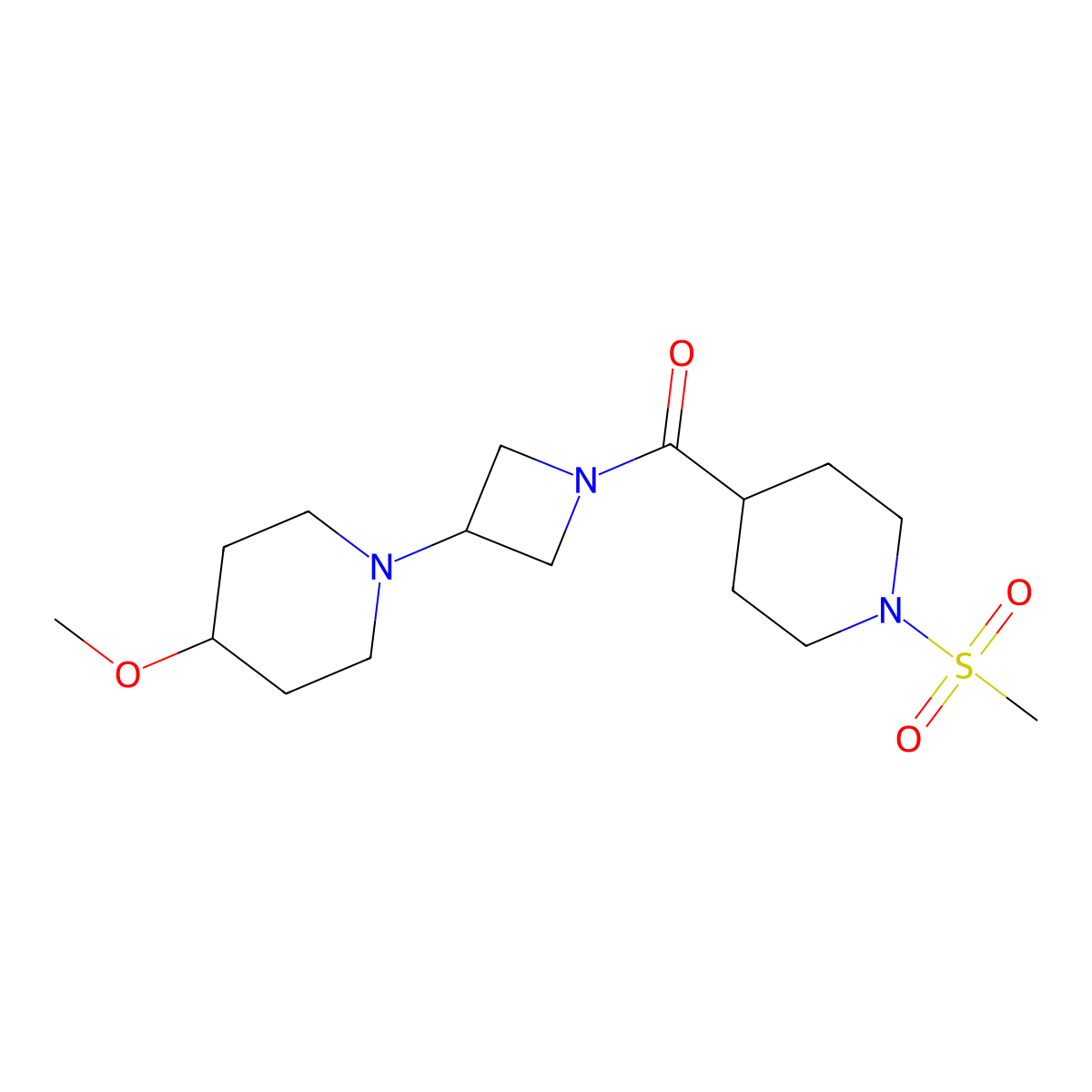 (3-(4-Methoxypiperidin-1-yl)azetidin-1-yl)(1-(methylsulfonyl)piperidin-4-yl)methanone molecular structure, CAS 2034308-94-4