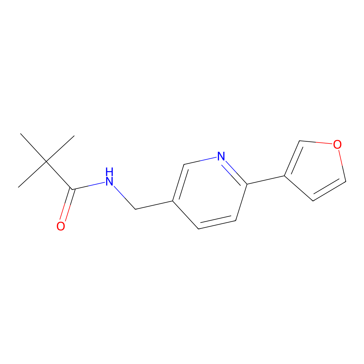 N-((6-(furan-3-yl)pyridin-3-yl)methyl)pivalamide molecular structure, CAS 2034308-96-6