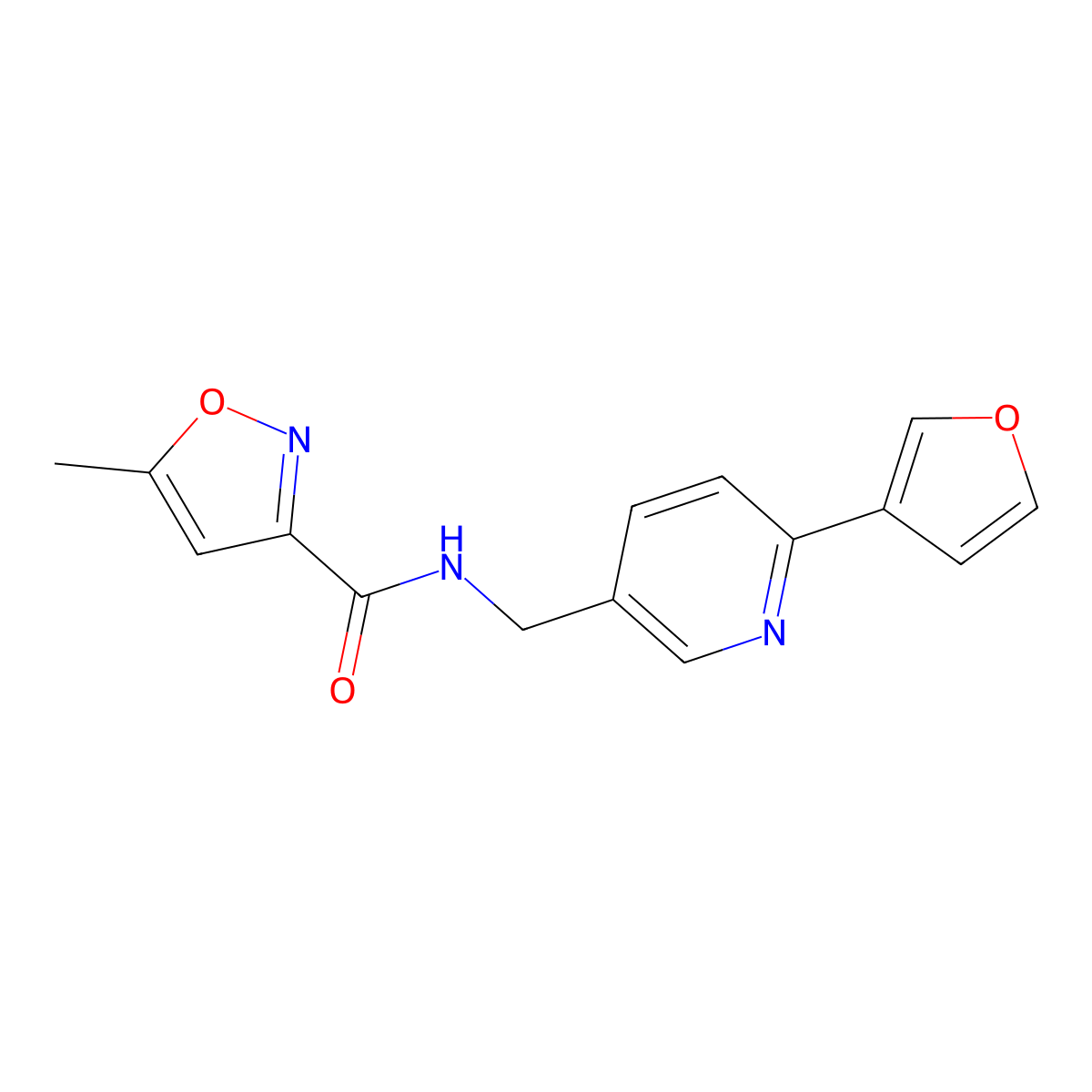 N-((6-(furan-3-yl)pyridin-3-yl)methyl)-5-methylisoxazole-3-carboxamide molecular structure, CAS 2034309-06-1