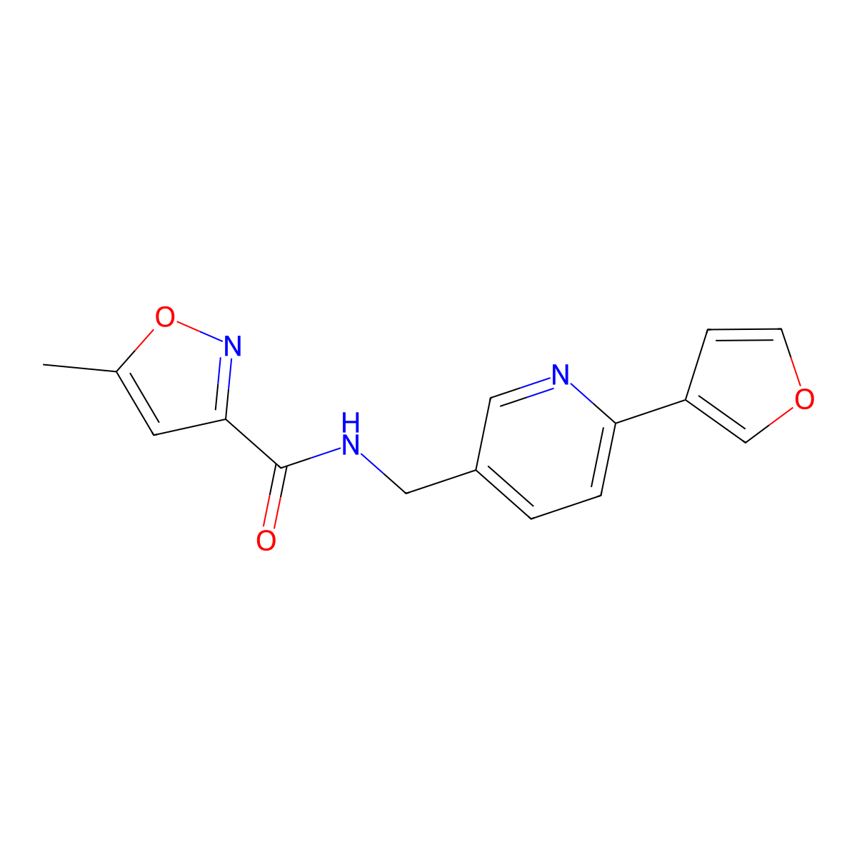 N-((6-(furan-3-yl)pyridin-3-yl)methyl)-5-methylisoxazole-3-carboxamide molecular structure, CAS 2034309-06-1
