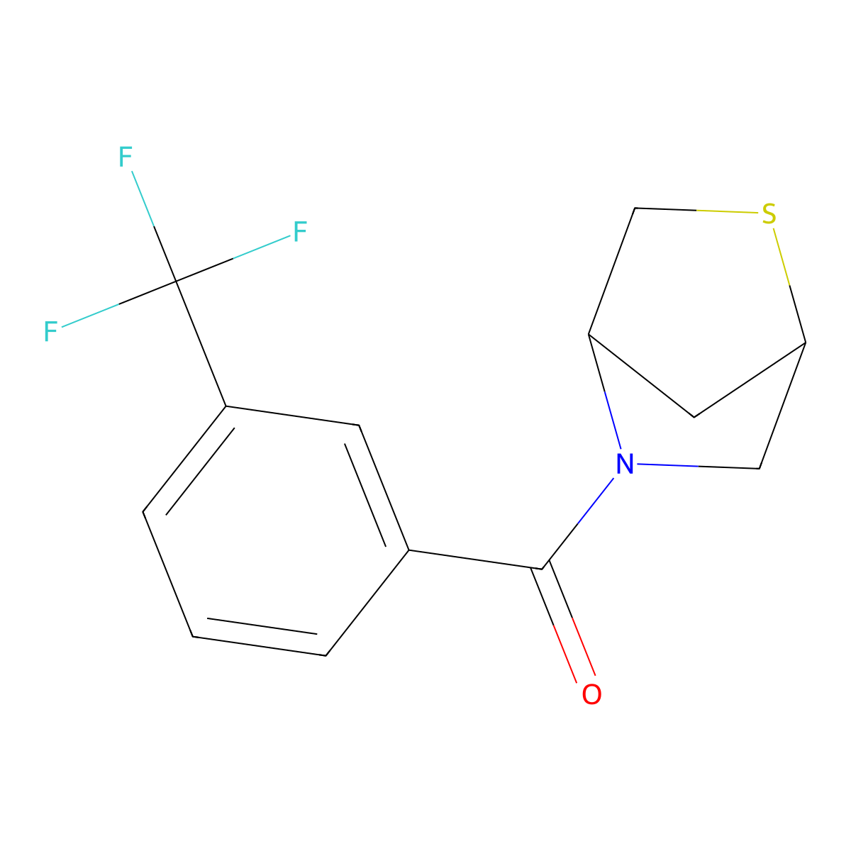 2-Thia-5-azabicyclo[2.2.1]heptan-5-yl(3-(trifluoromethyl)phenyl)methanone molecular structure, CAS 2034309-53-8