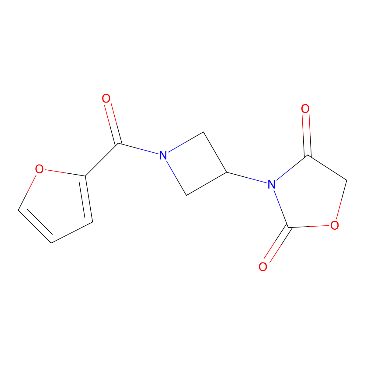 3-(1-(Furan-2-carbonyl)azetidin-3-yl)oxazolidine-2,4-dione molecular structure, CAS 2034309-62-9