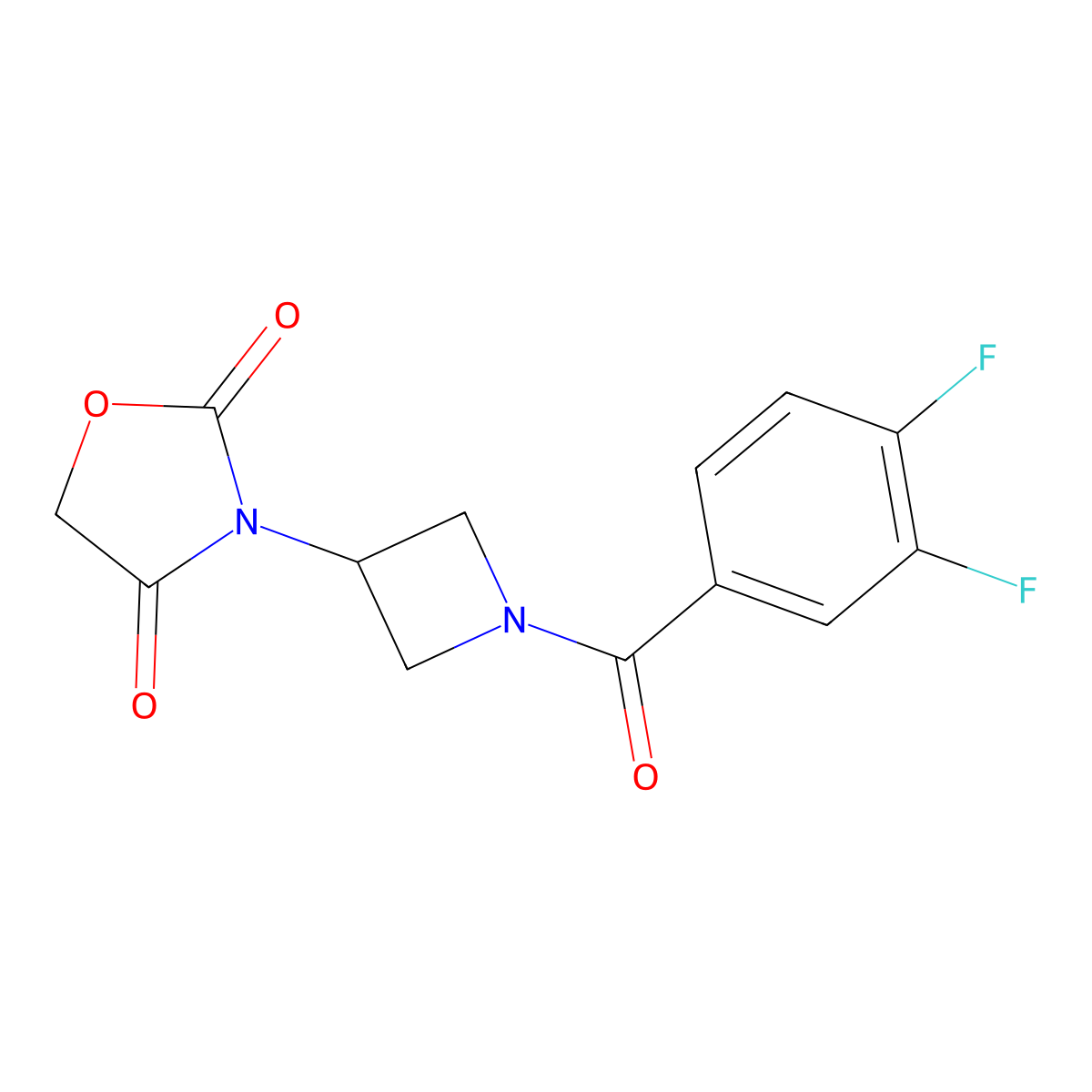 3-(1-(3,4-Difluorobenzoyl)azetidin-3-yl)oxazolidine-2,4-dione molecular structure, CAS 2034309-66-3