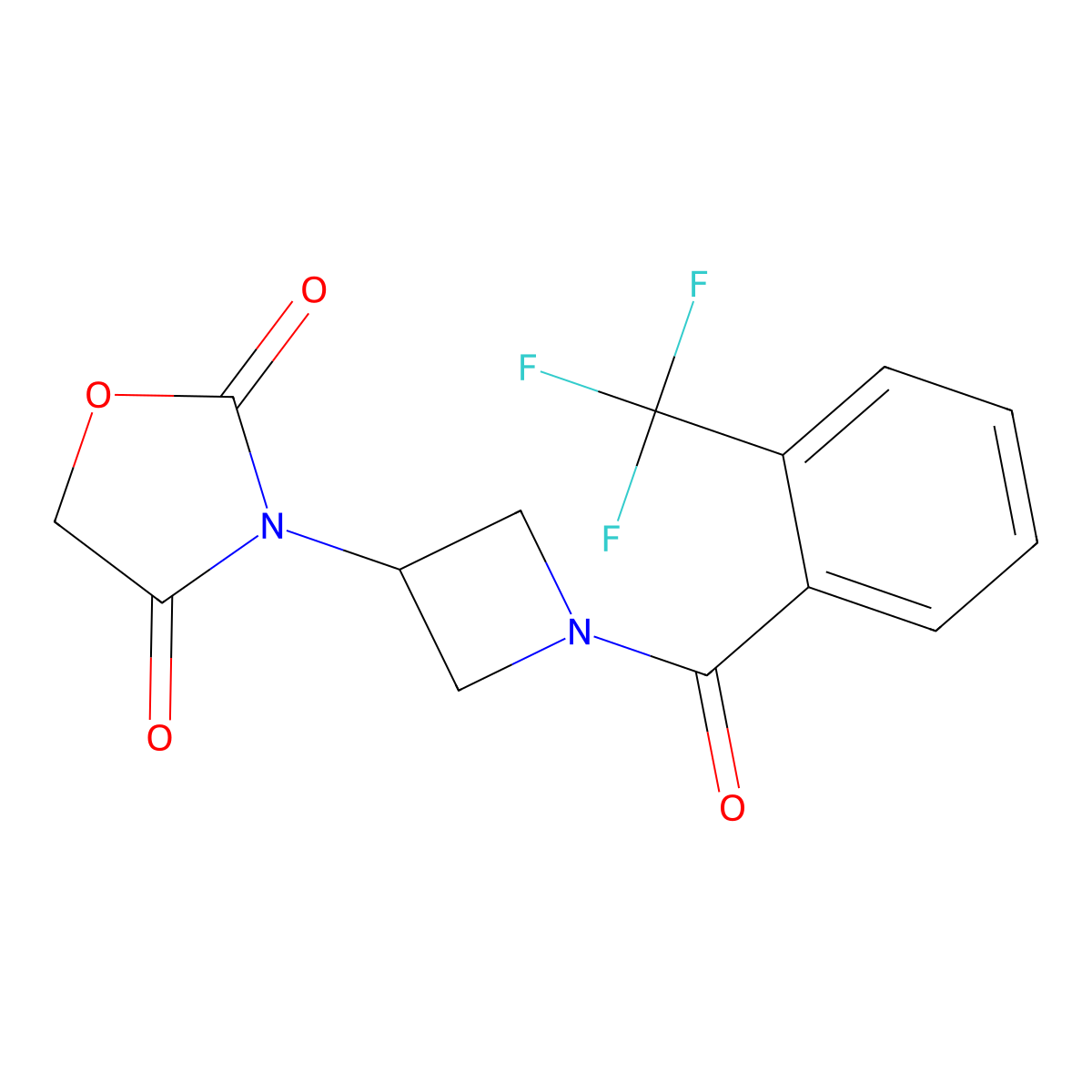 3-(1-(2-(Trifluoromethyl)benzoyl)azetidin-3-yl)oxazolidine-2,4-dione molecular structure, CAS 2034309-67-4