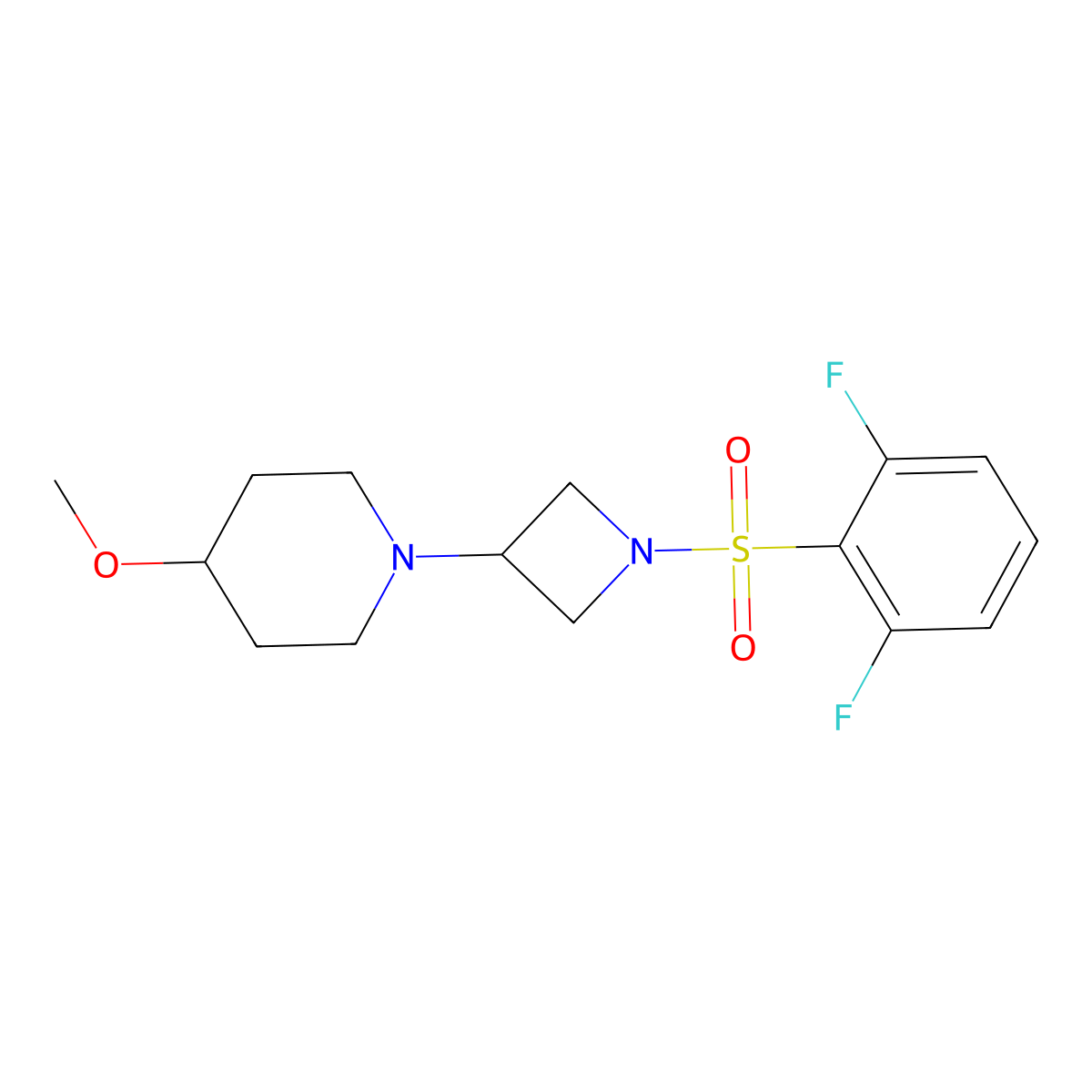 1-(1-((2,6-Difluorophenyl)sulfonyl)azetidin-3-yl)-4-methoxypiperidine molecular structure, CAS 2034309-68-5