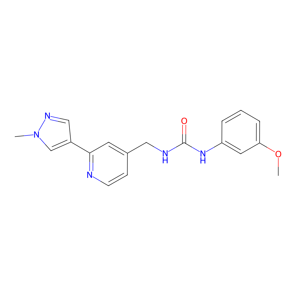 1-(3-methoxyphenyl)-3-{[2-(1-methyl-1H-pyrazol-4-yl)pyridin-4-yl]methyl}urea molecular structure, CAS 2034309-69-6