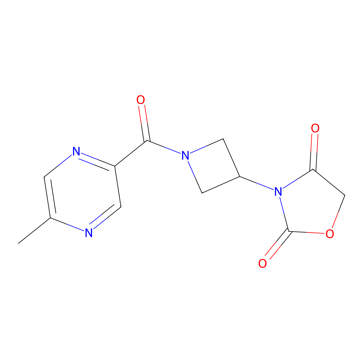 3-(1-(5-Methylpyrazine-2-carbonyl)azetidin-3-yl)oxazolidine-2,4-dione molecular structure, CAS 2034309-70-9